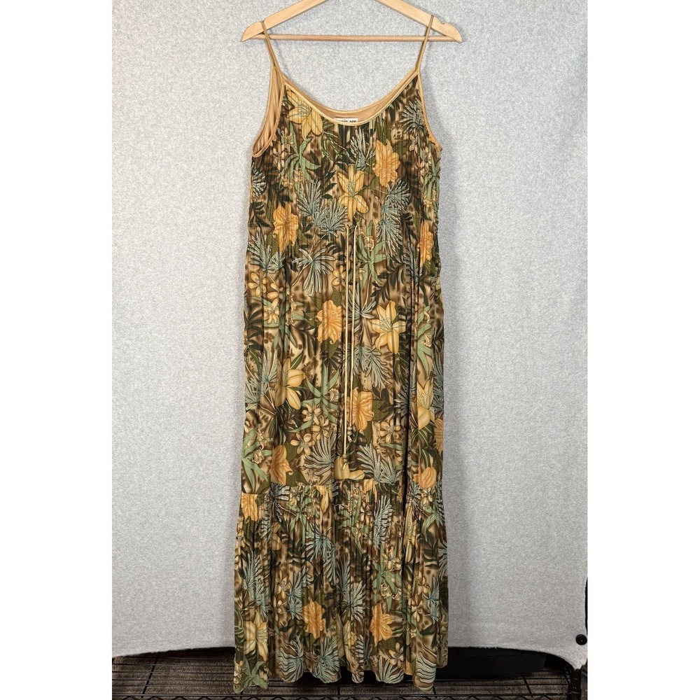Robbie Bee Dress Womens 16 Vintage Stretchy Floral‎ Pleated Maxi Floral